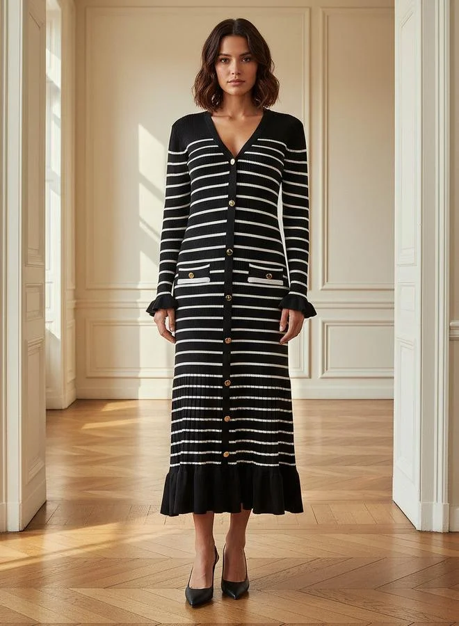 2Xtremz 2Xtremz Midi Dress with V-neck